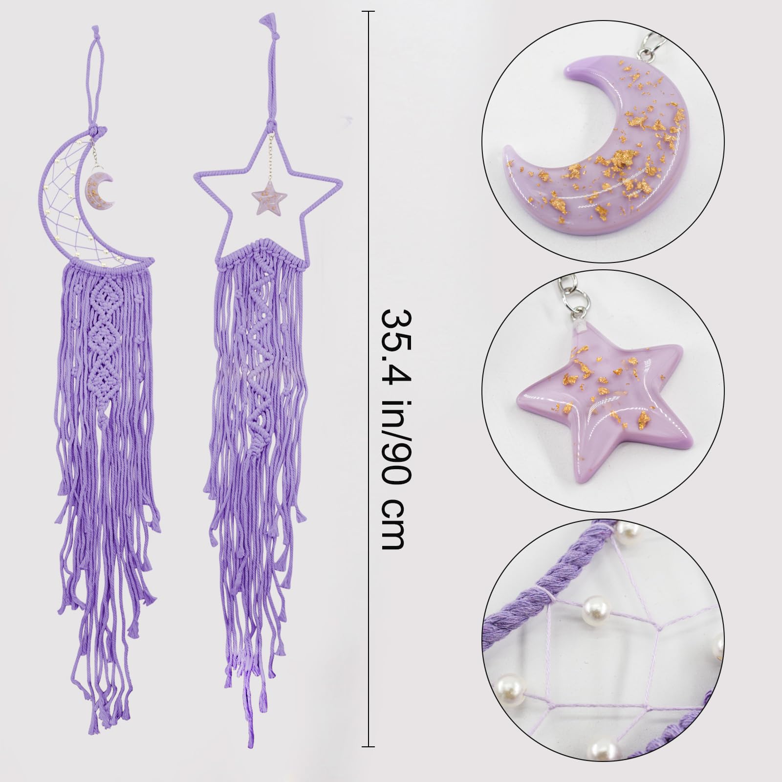 Amazon.co.jp: MrMrKura ドリームキャッチャー 星 月 捕夢網 2個セット